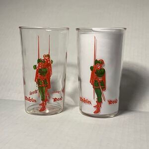 Vintage Robin Hood Cartoon Juice Glasses